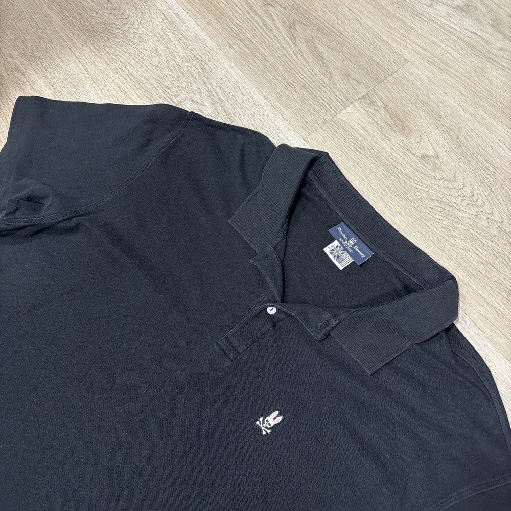 Psycho Bunny Polo Shirt Mens 4xLT Black 100% Pima Cotton Short Sleeve Classic